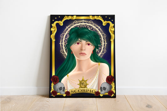 Scorpio Zodiac Horoscope Portrait / Anime Inspired / Art Print *MADE TO ORDER*