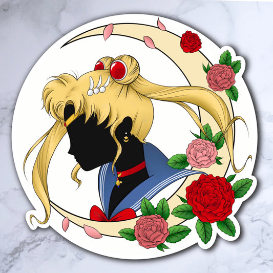 Sailor Moon Silhouette Sticker / Usagi Tsukino / Princess Serenity / Sailor Senshi / Anime Manga