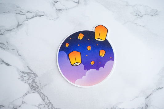 Mid-Autumn Festival Lantern Laptop Sticker Decal