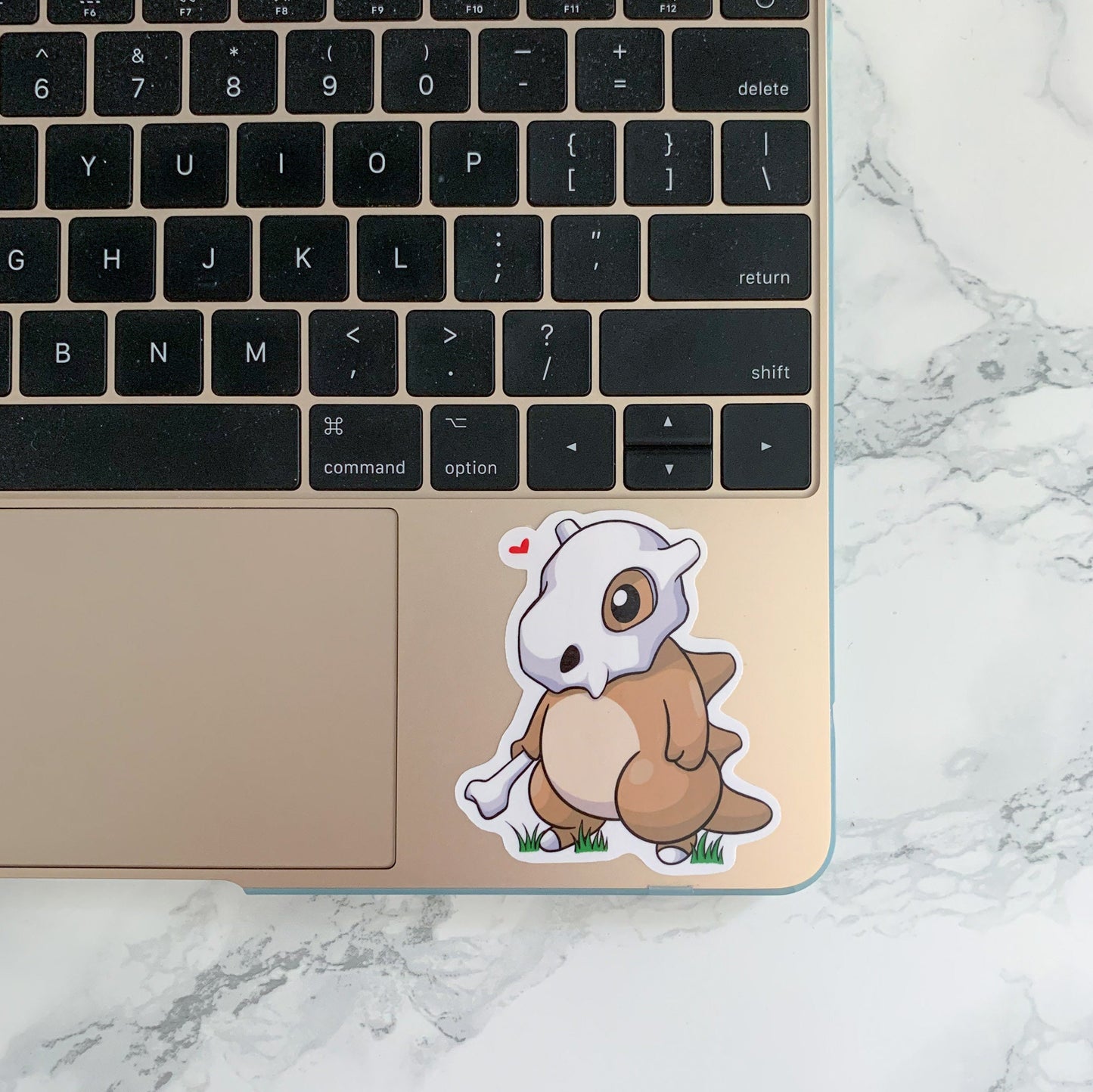 Pokemon Sticker / Cute Cubone with Heart / Kawaii Waterproof Laptop and Hydroflask Sticker