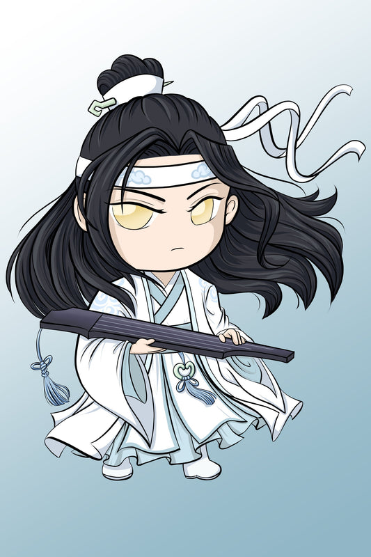 Lan Wangji Cute Digital Art Print / Modaozushi / Grandmaster of Demonic Cultivation / MDZS