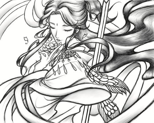 Xie Lian Sticker / Crown Prince of Xianle / Tian Guan Ci Fu / TGCF / 天官赐福 / Heaven's Official Blessing / HOB / Graphite Style