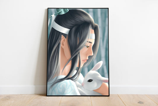 Lan Wangji Portrait / Year of the Rabbit Art Print / The Untamed / Modaozushi / Grandmaster of Demonic Cultivation *MADE TO ORDER*