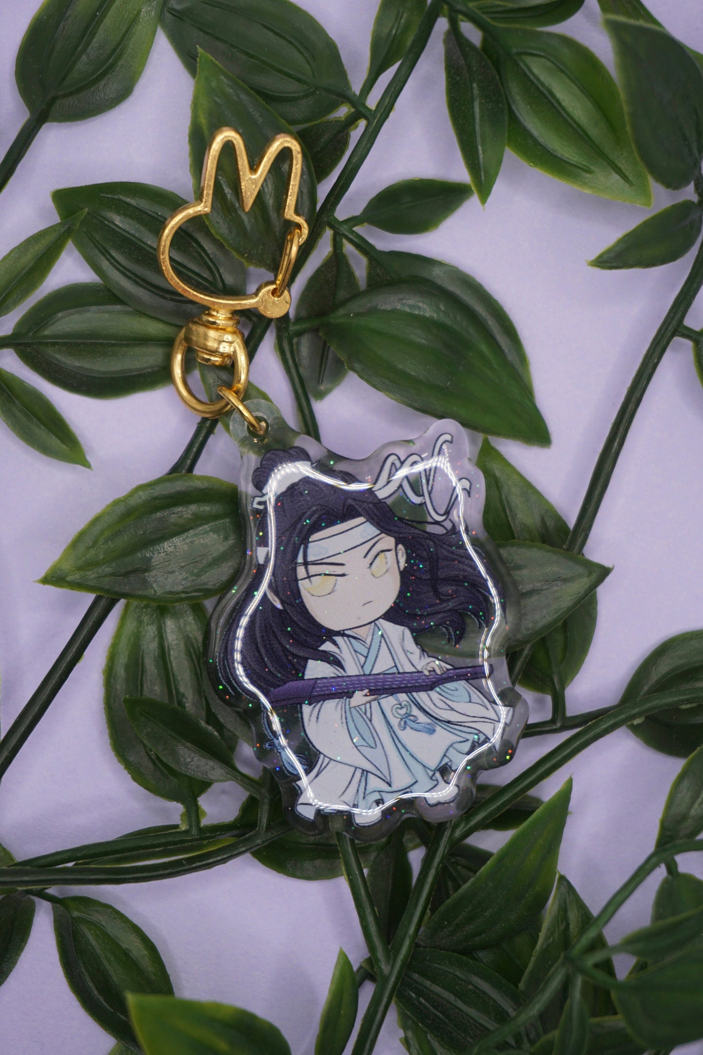 Cute Lan Wangji Double Sided Glitter Epoxy Clear Acrylic Keychain / MoDaoZuShi / The Untamed / The Grandmaster of Demonic Cultivation